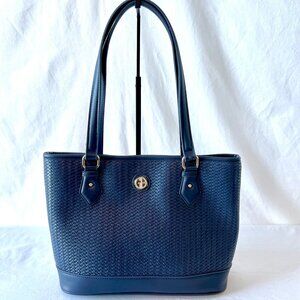 Giani Bernini New Women's Medium Woven Tote, Navy Blue